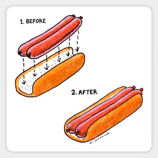 The Double Dog Before And After Magnet